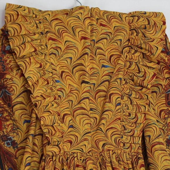 Ulla Johnson Rosina Ruffled Midi Dress in Tiger Eye Size 2 - Picture 11 of 16